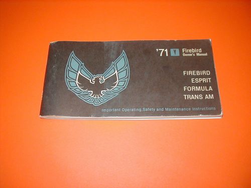 1971 pontiac firebird owner&#039;s manual