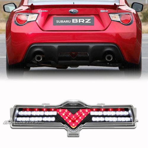 2013+ subaru brz scion fr-s black housing clear/ red lens bumper 3rd brake light