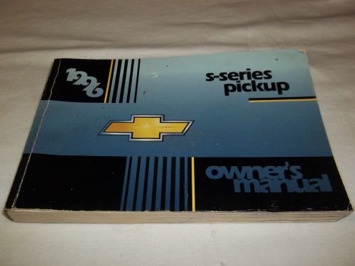 1996 chevrolet s-series pickup owner&#039;s manual.- oem / free s/h