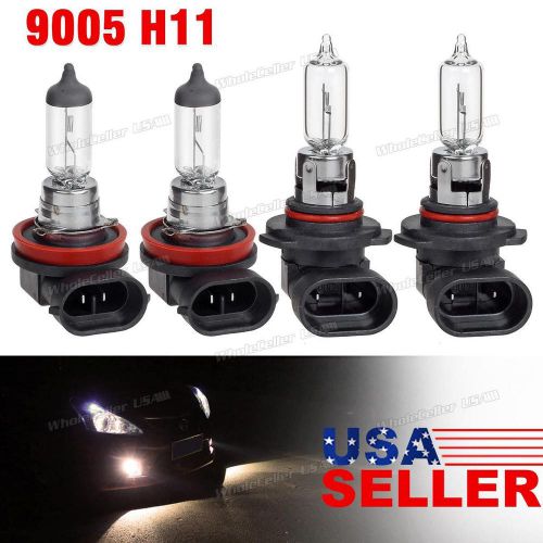 Halogen package h11 fog light &amp; 9005 hb3 high beam headlight stock replace bulb