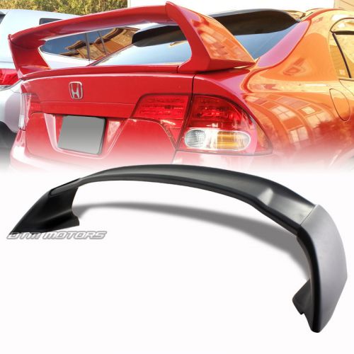 Rr style black abs plastic rear trunk spoiler wing for 06-11 honda civic sedan