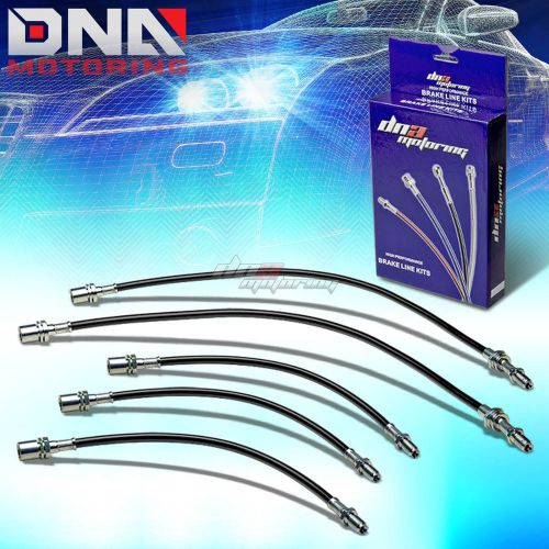 For 90-93 integra db da black stainless steel hose braided drum brake line/hose