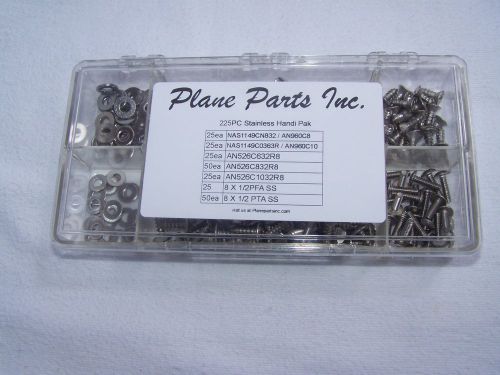 Aircraft hardware 225pc stainless steel handi pak