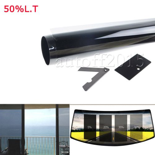 2ply 20&#034; x 10ft 50% vlt black car home glass window tint tinting film vinyl roll