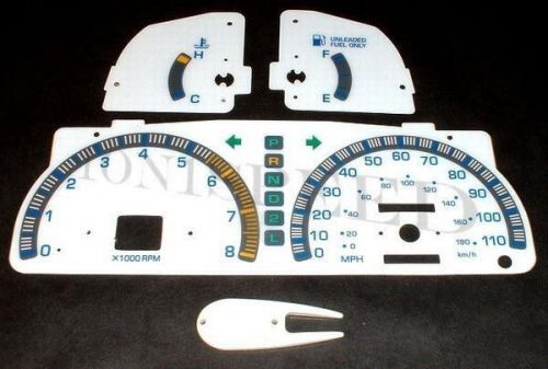 Apc 95 96 97 toyota tacoma automatic white face glow through gauges mph blue