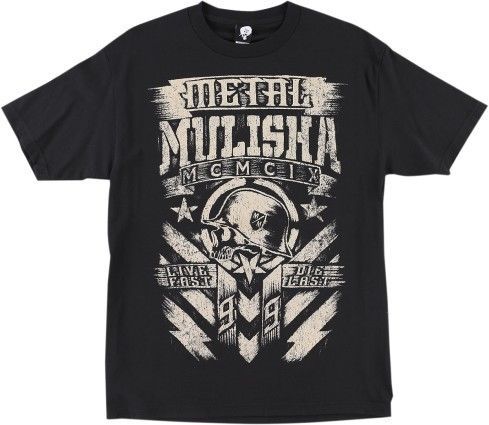 Metal mulisha chalk mens short sleeve t-shirt black/cream