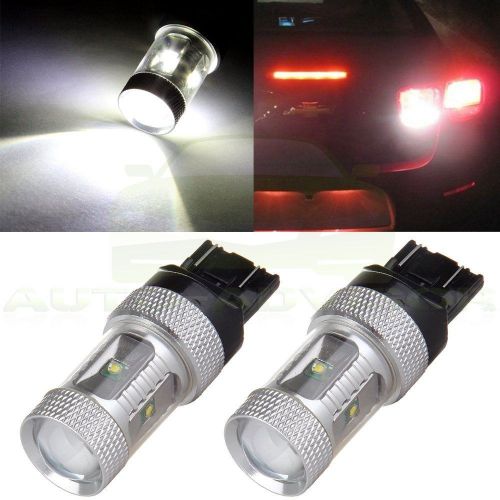 2x 7443 t20 7440 drl white cree 60w 6-3535 smd led bulbdaytime running light