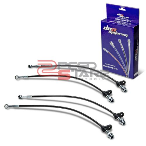 Accord cg black pvc coat stainless steel hose brake lines/cable front+rear disc