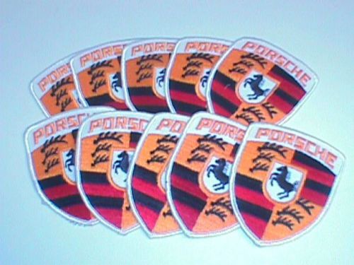 10 piece lot porsche race car patches iron on woven type racing auto sports