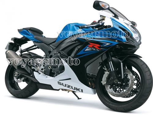 Black blue white plastic kit for 11-15 suzuki gsxr 600 750 injection fairing #01