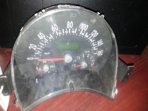 Volkswagen beetle speedometer (cluster), mph, htbk, 1.8l (turbo), mt, 5 speed