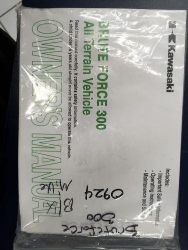 Brand new kawasaki atv brute force 300 2012 owners manual 99987-1713