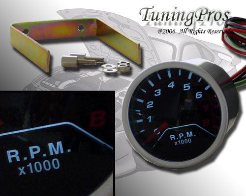 Tachometer rpm 52mm universal tinted leds gauge 4 all