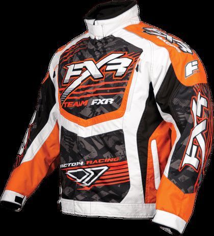 Fxr mens cold cross le race orange/white strike cold weather jacket -small -new