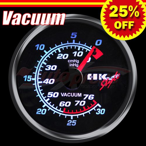 Jdm 60mm 12v 270 degree white light performance auto gauge meter vacuum ratio