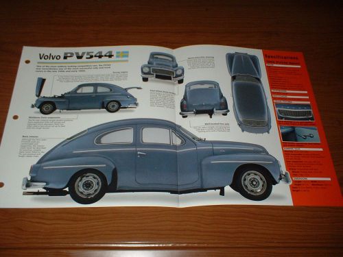 ★★1963 volvo pv544 sport spec sheet brochure poster print photo pv 544 63 58-65★