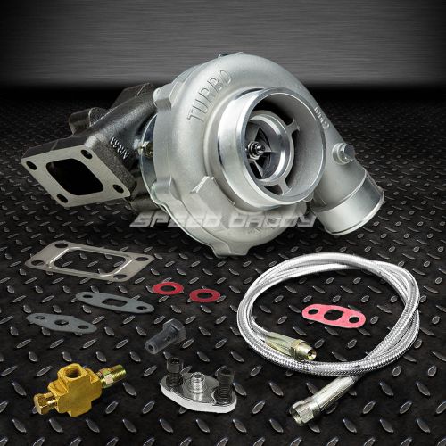 T04e t3/t4 .63 a/r ceramic ball bearing stage iii turbo charger+oil feed line