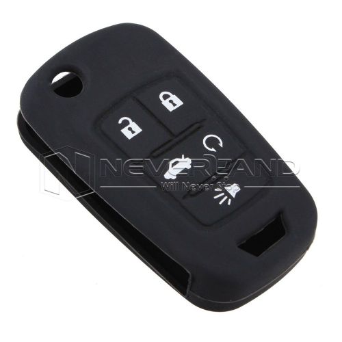 Black for buick lacrosse protective silicone smart car key fob cover holder case