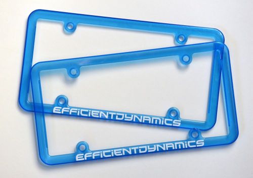 Bmw i blue slimline - 2 license plate frames - 4 hole - light polymer plastics