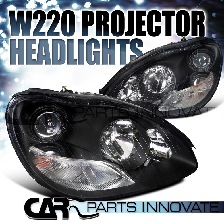 Benz 00-05 w220 s-class s430 s500 s600 s55 amg black projector headlights