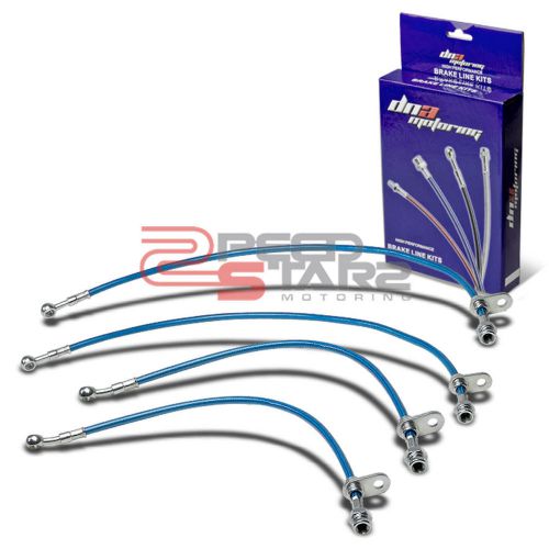 Stainless brake line/hose kit pvc coated for 02-05 honda civic si ep3 k20 blue