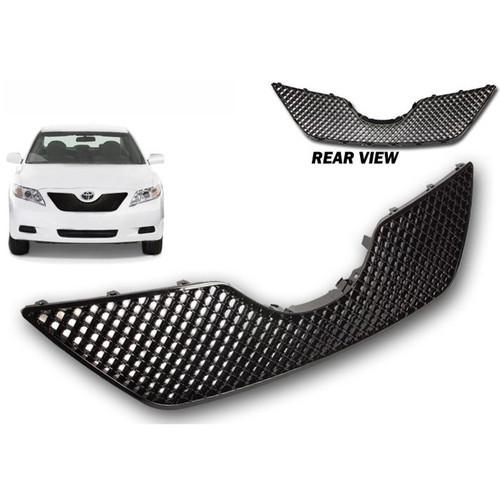 2007 2008 2009 toyota camry 3d black abs plastic mesh front grille grill