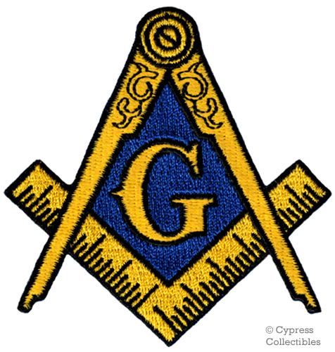 Freemason biker patch embroidered iron-on logo emblem masonic compass mason new