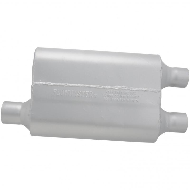 Flowmaster 40 delta flow muffler - 2.25 offset in / 2.00 dual out - aggressive