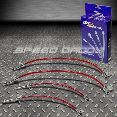 Front+rear stainless hose brake line for 00-03 honda s2000 ap1 s2k f20c red