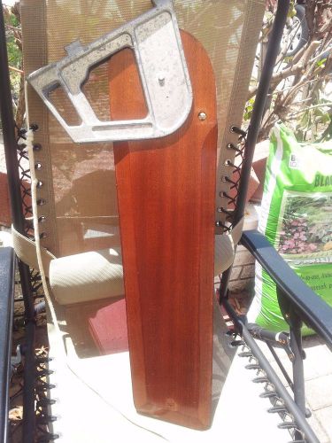 Vintage sailboat mahogany rudder &amp; tiller assembly large nautical decor or use