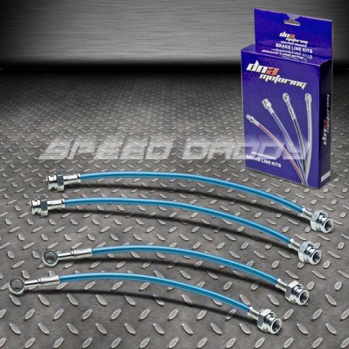 Front+rear stainless hose brake line for 02-10 bmw e60/e63/e64 m5/m6/528 blue