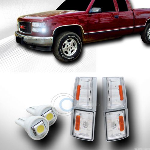 Euro signal corner lights amber k2+1 smd led bulbs 94-00 gmc c10 c/k pickup suv