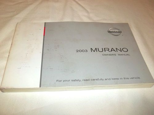 2003 nissan murano owner&#039;s manual.- oem - free s/h,,