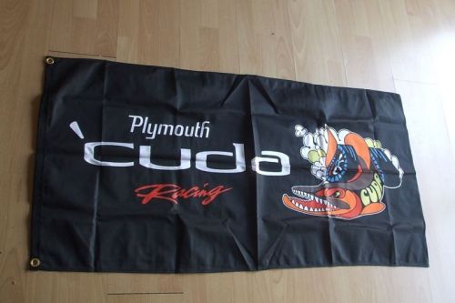 Cuda fish barracuda banner flag limited plymouth 4x2 feet dodge mopar