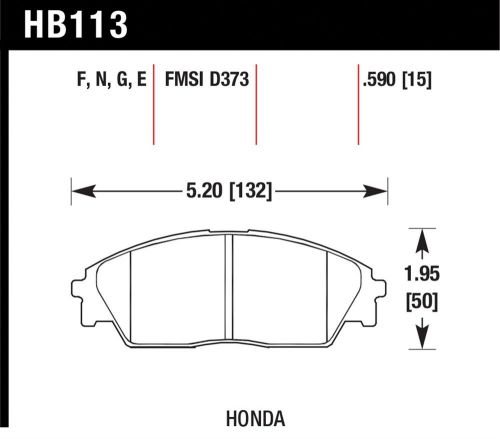 Hawk performance hb113e.590 disc brake pad fits 88-91 civic crx