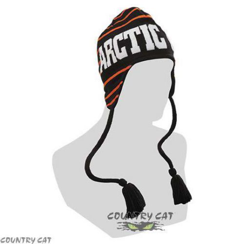 Arctic cat 2014 men&#039;s striped w/ tassels beanie hat - orange / black - 5243-042