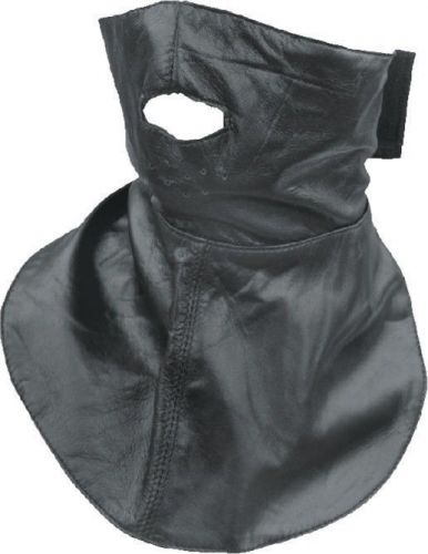 100% leather fleece lined motorcycle face mask &amp; neck warmer one size fits most