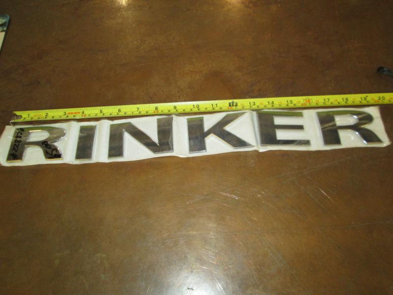 Rinker hard plastic chrome decal