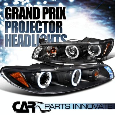 Pontiac 97-03 grand prix led halo projector headlights lamp black