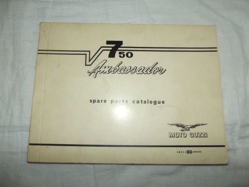 Genuine moto guzzi v 750 ambassador spare parts catalogue booklet manual