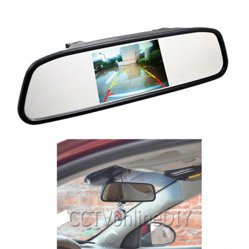 Universal 4.3&#034; lcd screen car reversing rear view backup parking mirror monitor