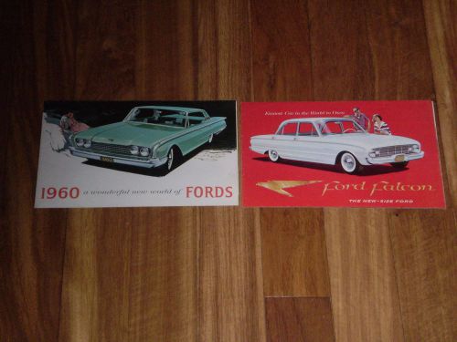 1960 ford     2 dealer sales brochures     1 fold-out + falcon