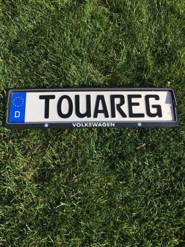 Volkswagen touareg european license plate germany with plate frame