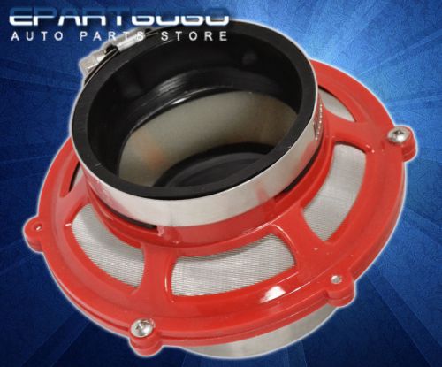 2.5&#034; 63.5mm id red air bypass valve filter cold air intake w/ clamp eclipse evo