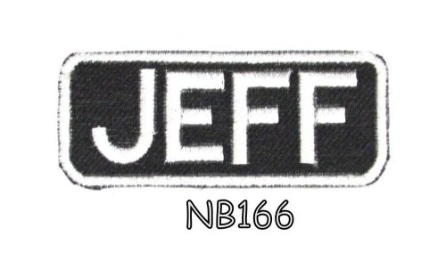 Jeff iron on name badge patch for motorcycle biker jacket and vest nb166