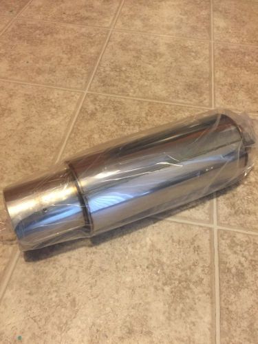 N1 style 4&#034; flat tip 2.5&#034; inlet muffler w/ silencer - universal