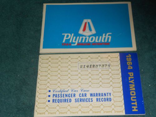 1964 plymouth owner&#039;s manual set / owner&#039;s guide &amp; warranty / nice originals!!!