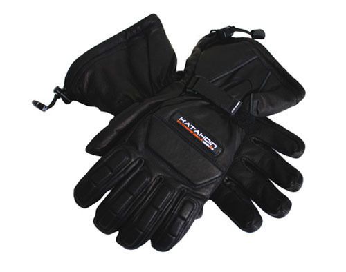 Katahdin vertex black leather insulated waterproof snowmobile riding glove