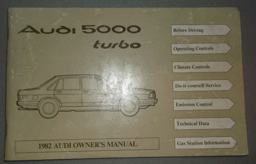 1982 audi 5000 turbo owners manual