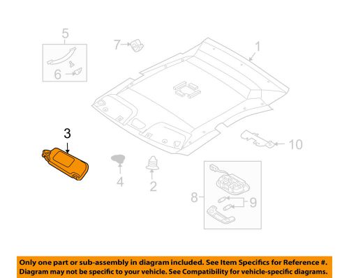 Kia oem 03-06 optima interior-roof-visor right 852023c900btas